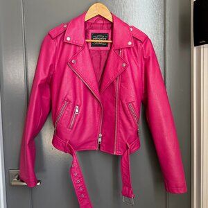 Levi's Pink Leather Jacket, Size Small, New WOT